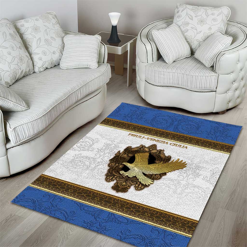 Italy Friuli-Venezia Giulia Area Rug Golden Eagle With Baroque Patterns