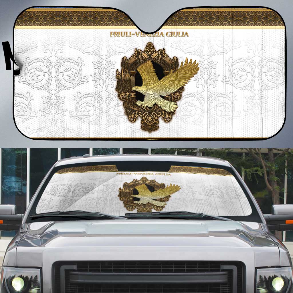 Italy Friuli-Venezia Giulia Auto Sun Shade Golden Eagle With Baroque Patterns
