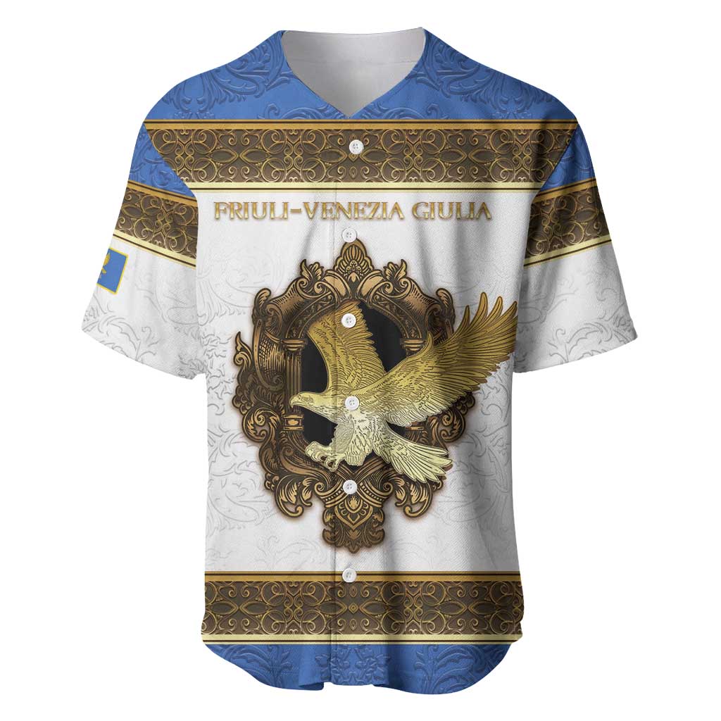 Personalized Italy Friuli-Venezia Giulia Baseball Jersey Golden Eagle With Baroque Patterns