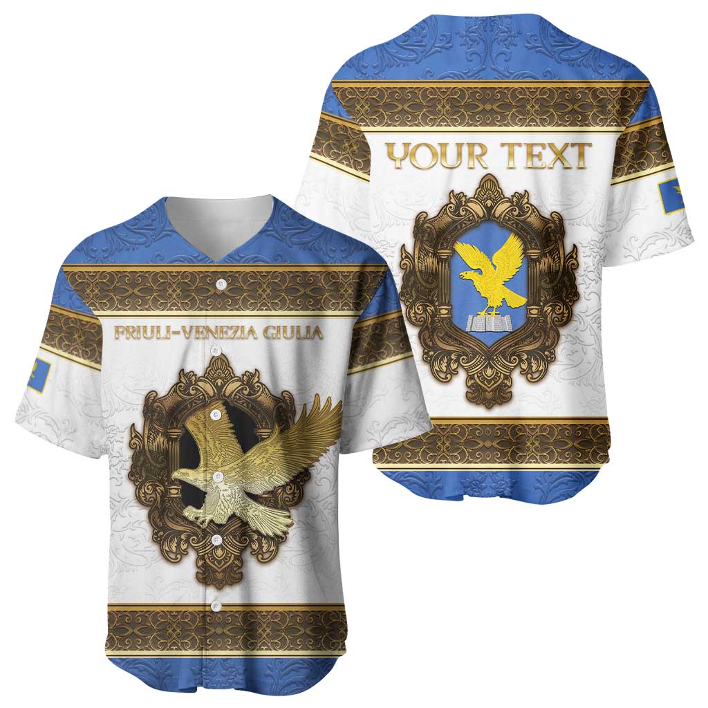 Personalized Italy Friuli-Venezia Giulia Baseball Jersey Golden Eagle With Baroque Patterns