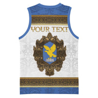 Personalized Italy Friuli-Venezia Giulia Basketball Jersey Golden Eagle With Baroque Patterns