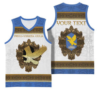 Personalized Italy Friuli-Venezia Giulia Basketball Jersey Golden Eagle With Baroque Patterns