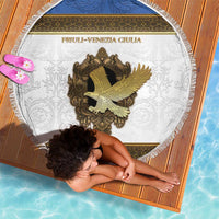 Italy Friuli-Venezia Giulia Beach Blanket Golden Eagle With Baroque Patterns