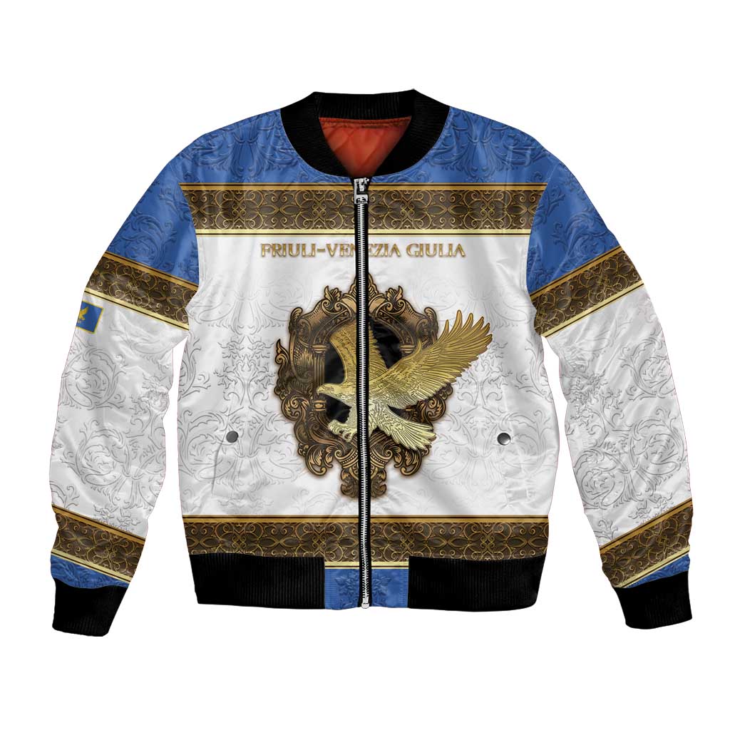 Personalized Italy Friuli-Venezia Giulia Bomber Jacket Golden Eagle With Baroque Patterns
