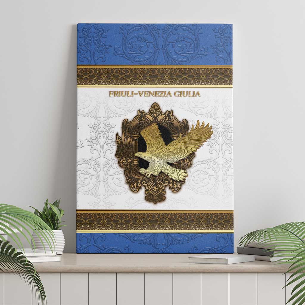 Italy Friuli-Venezia Giulia Canvas Wall Art Golden Eagle With Baroque Patterns