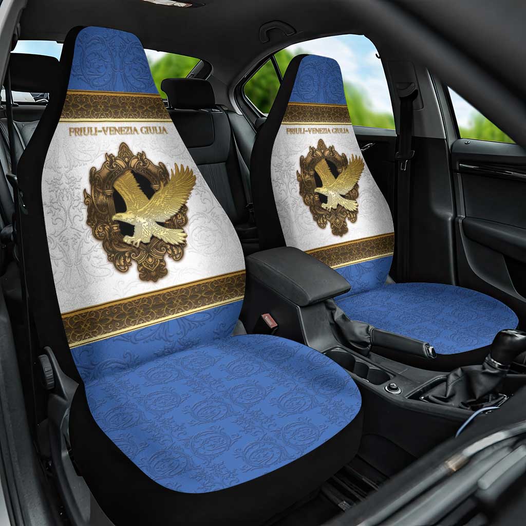 Italy Friuli-Venezia Giulia Car Seat Cover Golden Eagle With Baroque Patterns