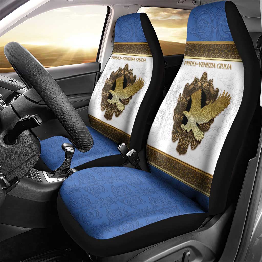 Italy Friuli-Venezia Giulia Car Seat Cover Golden Eagle With Baroque Patterns