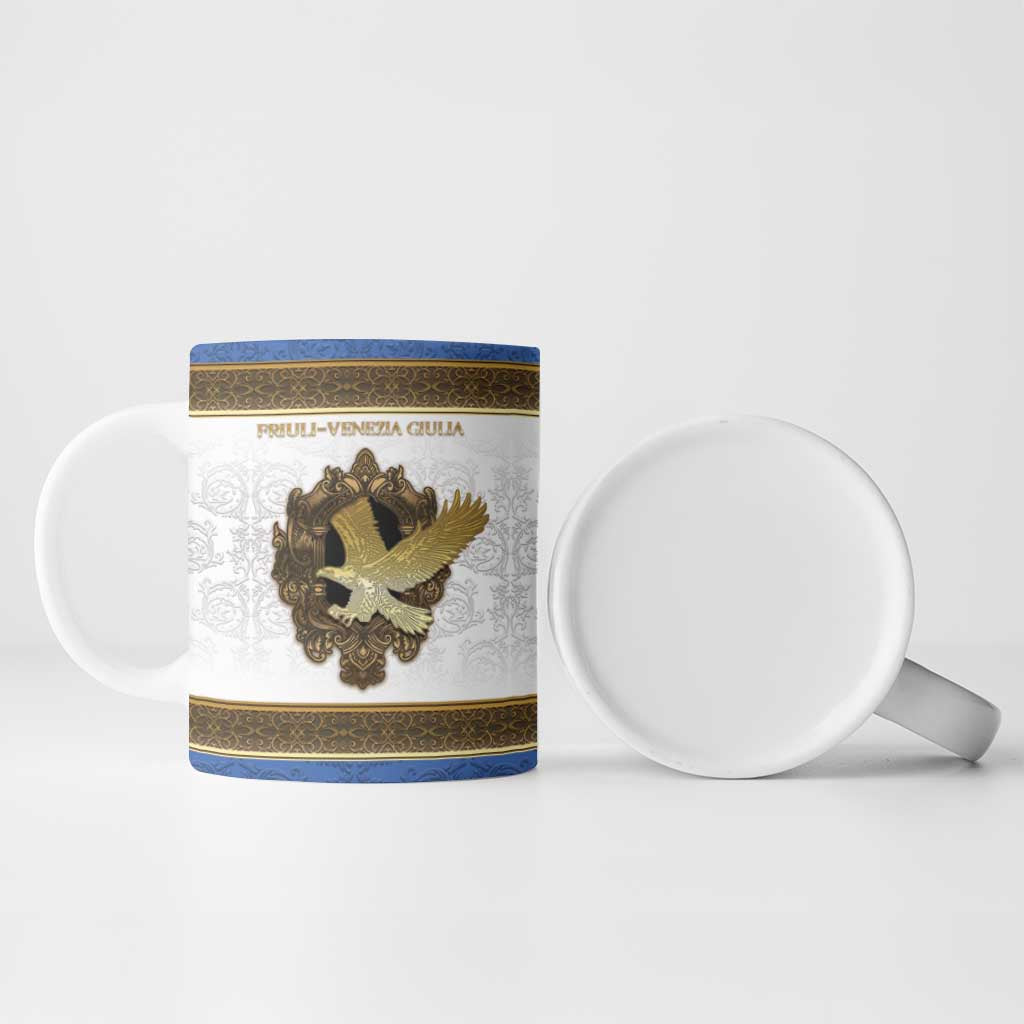 Personalized Italy Friuli-Venezia Giulia Ceramic Mug Golden Eagle With Baroque Patterns