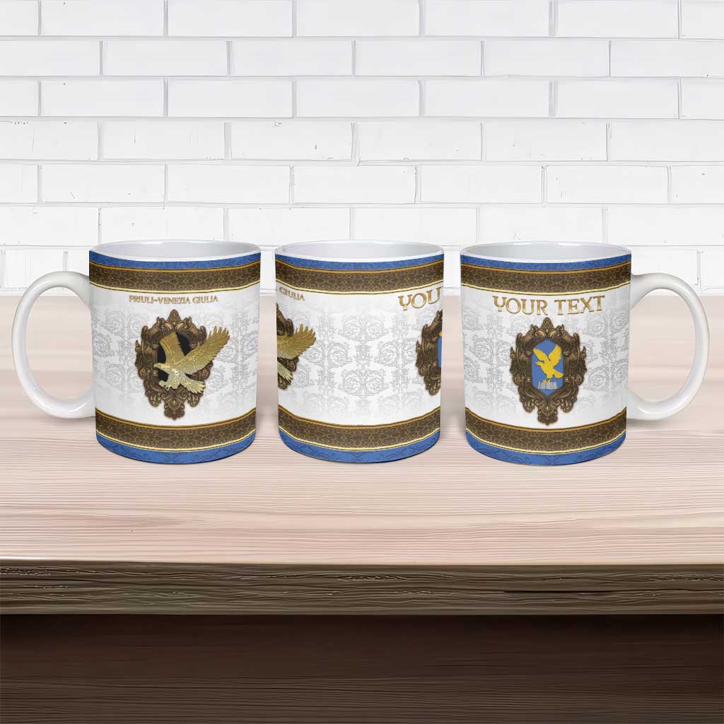 Personalized Italy Friuli-Venezia Giulia Ceramic Mug Golden Eagle With Baroque Patterns