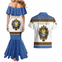 Personalized Italy Friuli-Venezia Giulia Couples Matching Mermaid Dress and Hawaiian Shirt Golden Eagle With Baroque Patterns