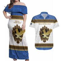 Personalized Italy Friuli-Venezia Giulia Couples Matching Off Shoulder Maxi Dress and Hawaiian Shirt Golden Eagle With Baroque Patterns