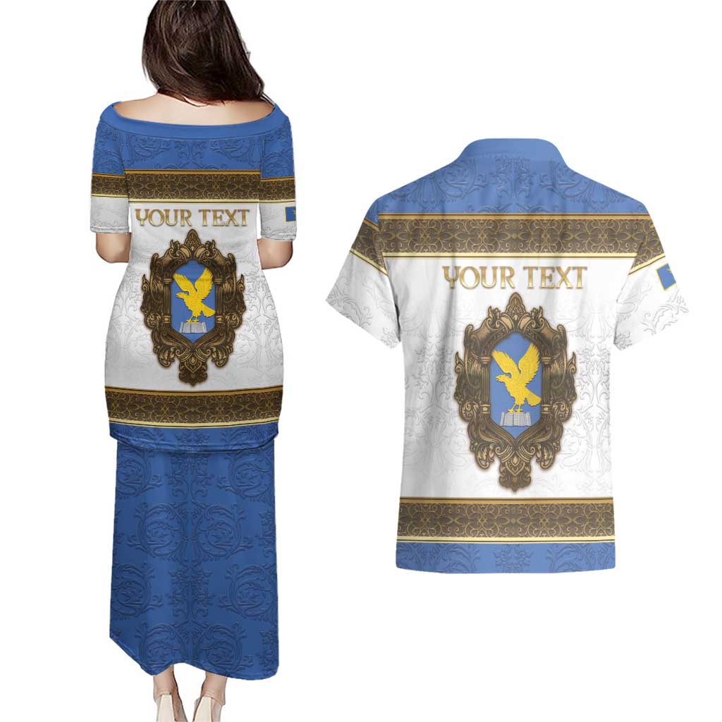 Personalized Italy Friuli-Venezia Giulia Couples Matching Puletasi and Hawaiian Shirt Golden Eagle With Baroque Patterns