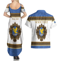 Personalized Italy Friuli-Venezia Giulia Couples Matching Summer Maxi Dress and Hawaiian Shirt Golden Eagle With Baroque Patterns