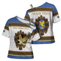 Personalized Italy Friuli-Venezia Giulia Cross Shoulder Shirt Golden Eagle With Baroque Patterns