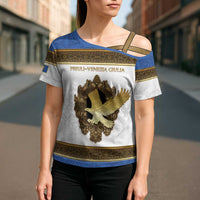 Personalized Italy Friuli-Venezia Giulia Cross Shoulder Shirt Golden Eagle With Baroque Patterns
