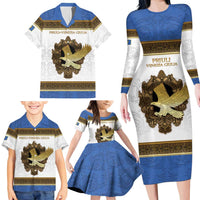 Personalized Italy Friuli-Venezia Giulia Family Matching Long Sleeve Bodycon Dress and Hawaiian Shirt Golden Eagle With Baroque Patterns
