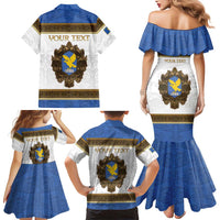Personalized Italy Friuli-Venezia Giulia Family Matching Mermaid Dress and Hawaiian Shirt Golden Eagle With Baroque Patterns