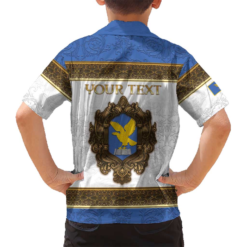 Personalized Italy Friuli-Venezia Giulia Family Matching Off The Shoulder Long Sleeve Dress and Hawaiian Shirt Golden Eagle With Baroque Patterns