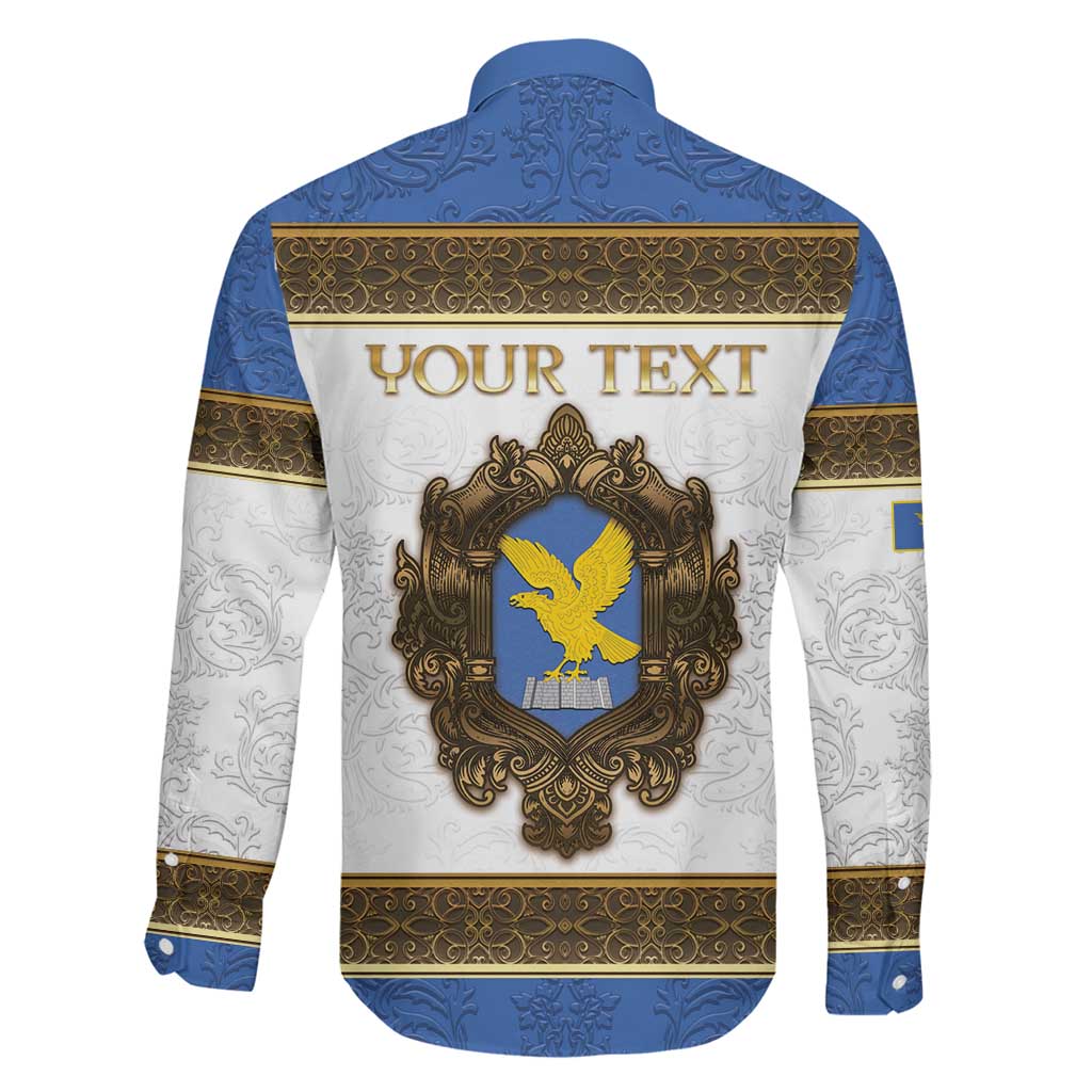 Personalized Italy Friuli-Venezia Giulia Family Matching Off The Shoulder Long Sleeve Dress and Hawaiian Shirt Golden Eagle With Baroque Patterns