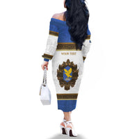 Personalized Italy Friuli-Venezia Giulia Family Matching Off The Shoulder Long Sleeve Dress and Hawaiian Shirt Golden Eagle With Baroque Patterns
