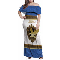 Personalized Italy Friuli-Venezia Giulia Family Matching Off Shoulder Maxi Dress and Hawaiian Shirt Golden Eagle With Baroque Patterns