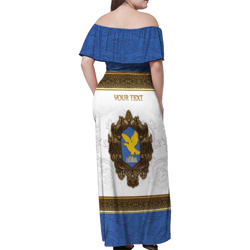 Personalized Italy Friuli-Venezia Giulia Family Matching Off Shoulder Maxi Dress and Hawaiian Shirt Golden Eagle With Baroque Patterns