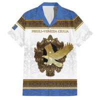 Personalized Italy Friuli-Venezia Giulia Family Matching Off Shoulder Short Dress and Hawaiian Shirt Golden Eagle With Baroque Patterns