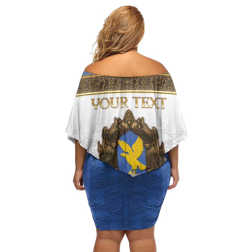 Personalized Italy Friuli-Venezia Giulia Family Matching Off Shoulder Short Dress and Hawaiian Shirt Golden Eagle With Baroque Patterns