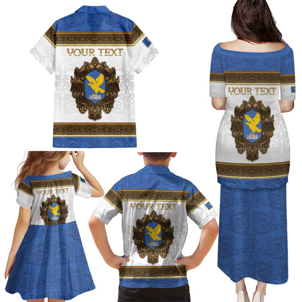 Personalized Italy Friuli-Venezia Giulia Family Matching Puletasi and Hawaiian Shirt Golden Eagle With Baroque Patterns