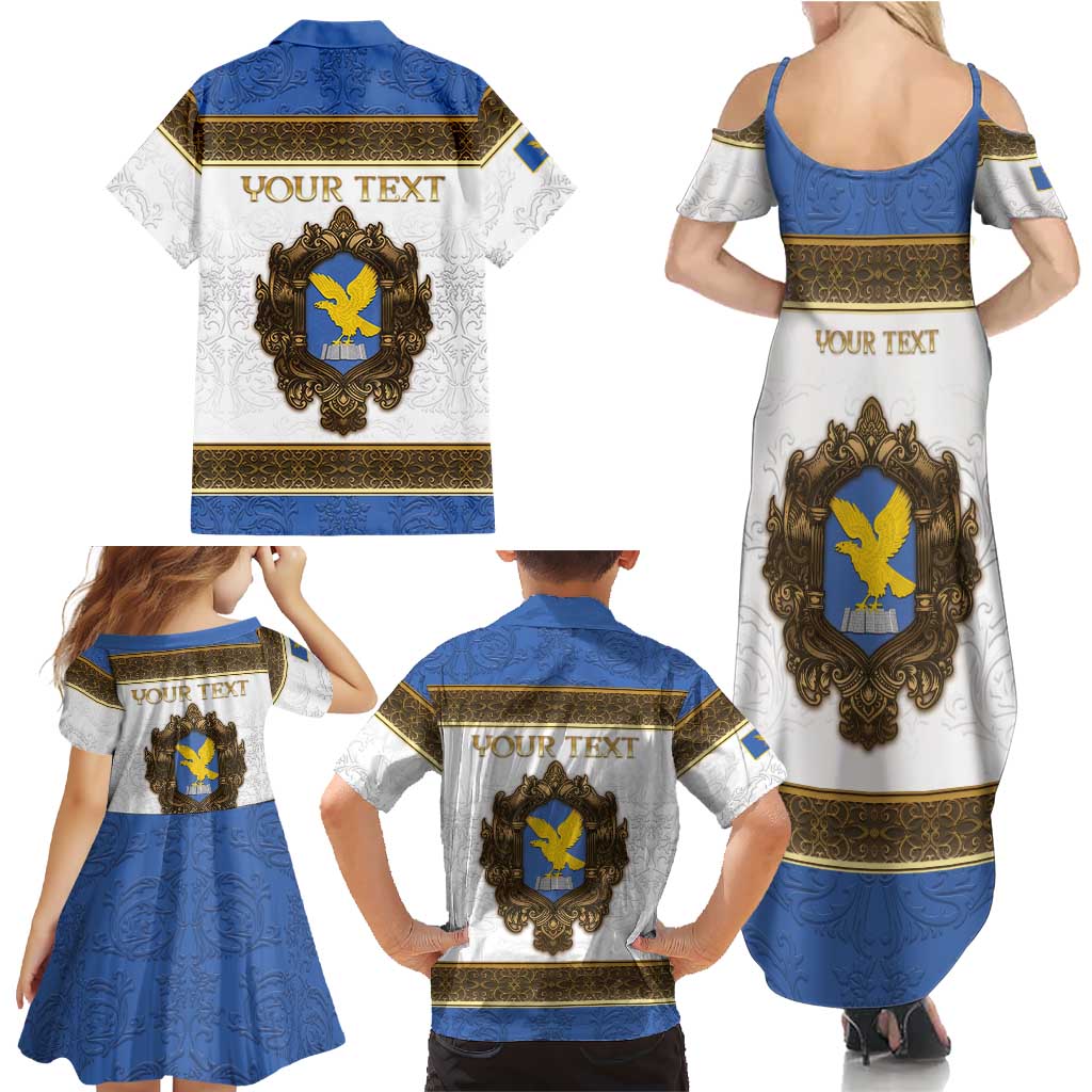 Personalized Italy Friuli-Venezia Giulia Family Matching Summer Maxi Dress and Hawaiian Shirt Golden Eagle With Baroque Patterns