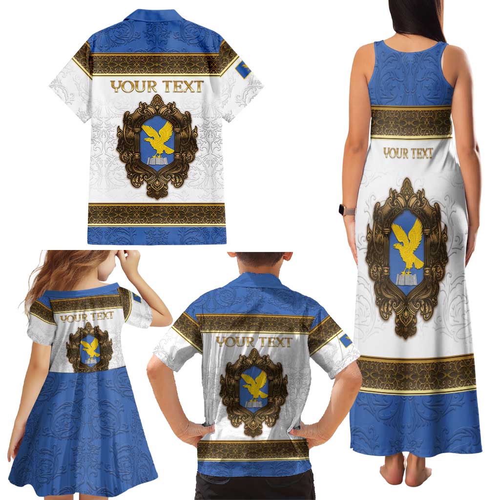 Personalized Italy Friuli-Venezia Giulia Family Matching Tank Maxi Dress and Hawaiian Shirt Golden Eagle With Baroque Patterns