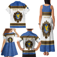 Personalized Italy Friuli-Venezia Giulia Family Matching Tank Maxi Dress and Hawaiian Shirt Golden Eagle With Baroque Patterns