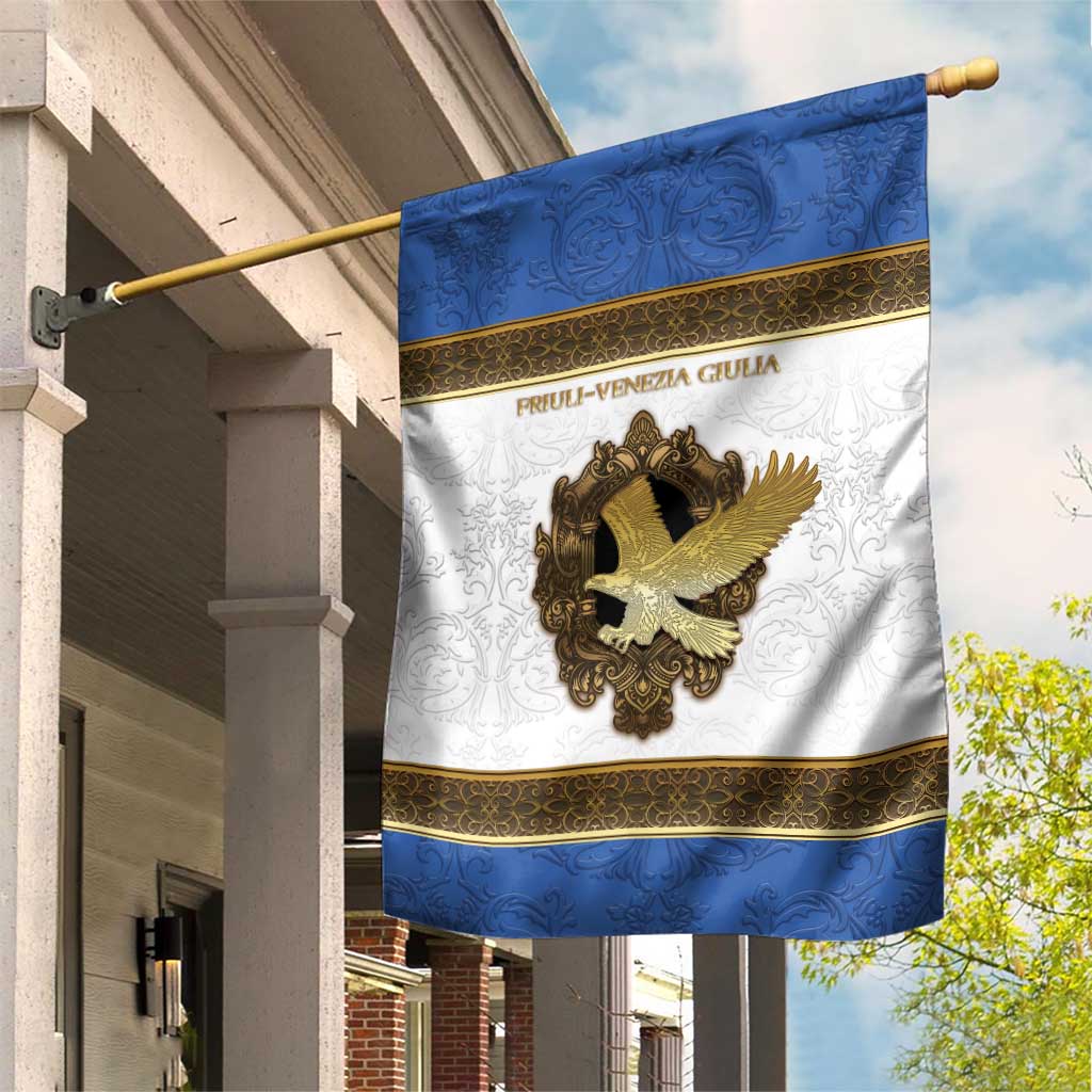 Italy Friuli-Venezia Giulia Garden Flag Golden Eagle With Baroque Patterns
