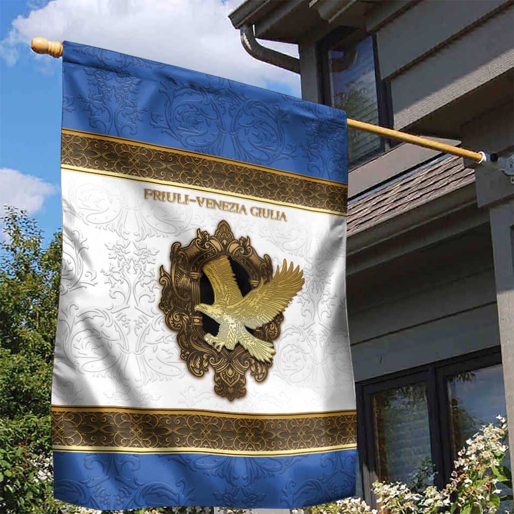 Italy Friuli-Venezia Giulia Garden Flag Golden Eagle With Baroque Patterns