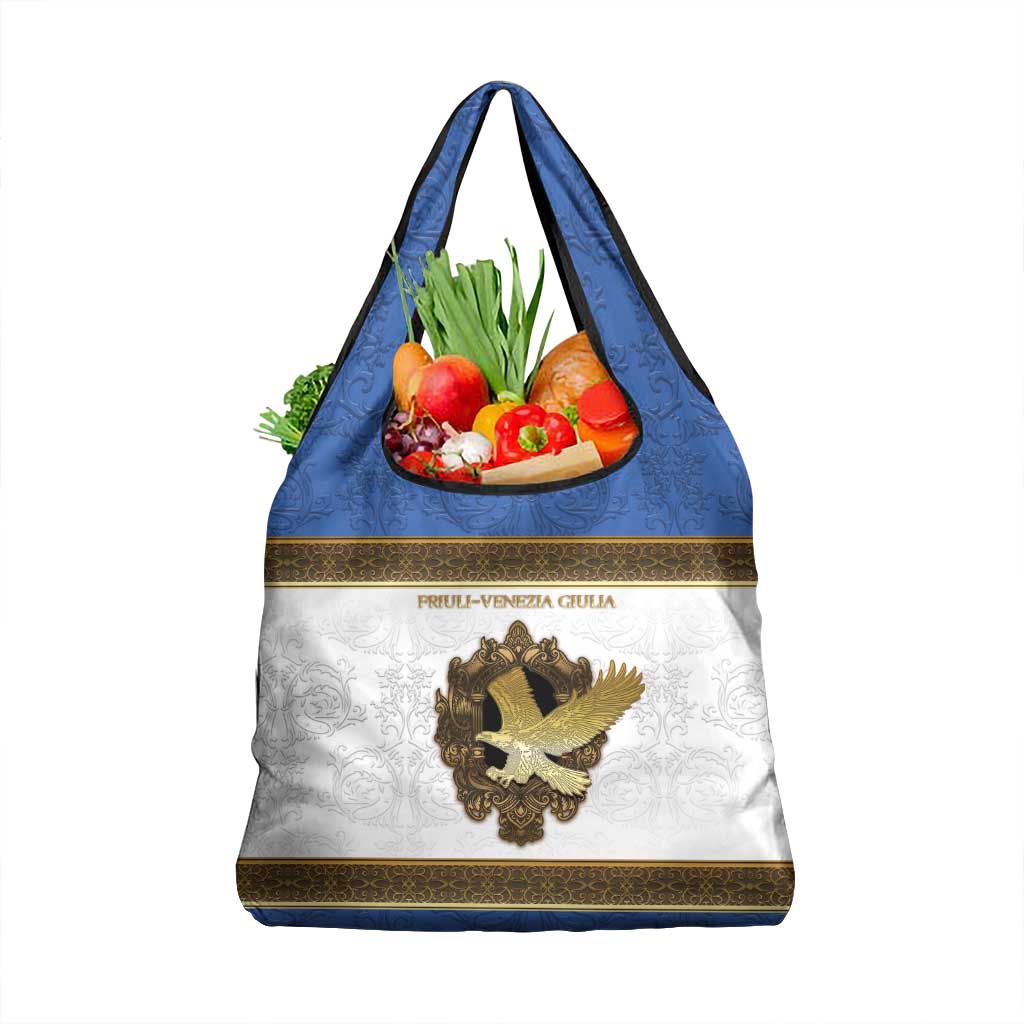 Italy Friuli-Venezia Giulia Grocery Bag Golden Eagle With Baroque Patterns