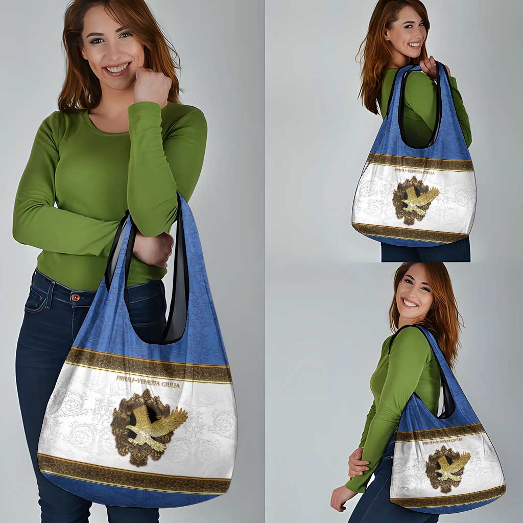 Italy Friuli-Venezia Giulia Grocery Bag Golden Eagle With Baroque Patterns