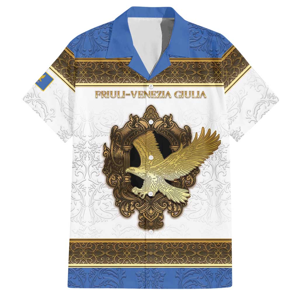 Personalized Italy Friuli-Venezia Giulia Hawaiian Shirt Golden Eagle With Baroque Patterns