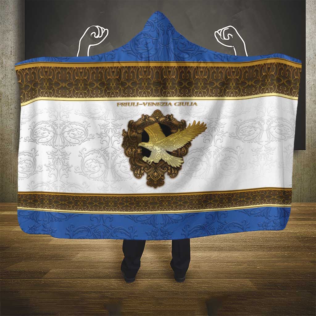 Italy Friuli-Venezia Giulia Hooded Blanket Golden Eagle With Baroque Patterns