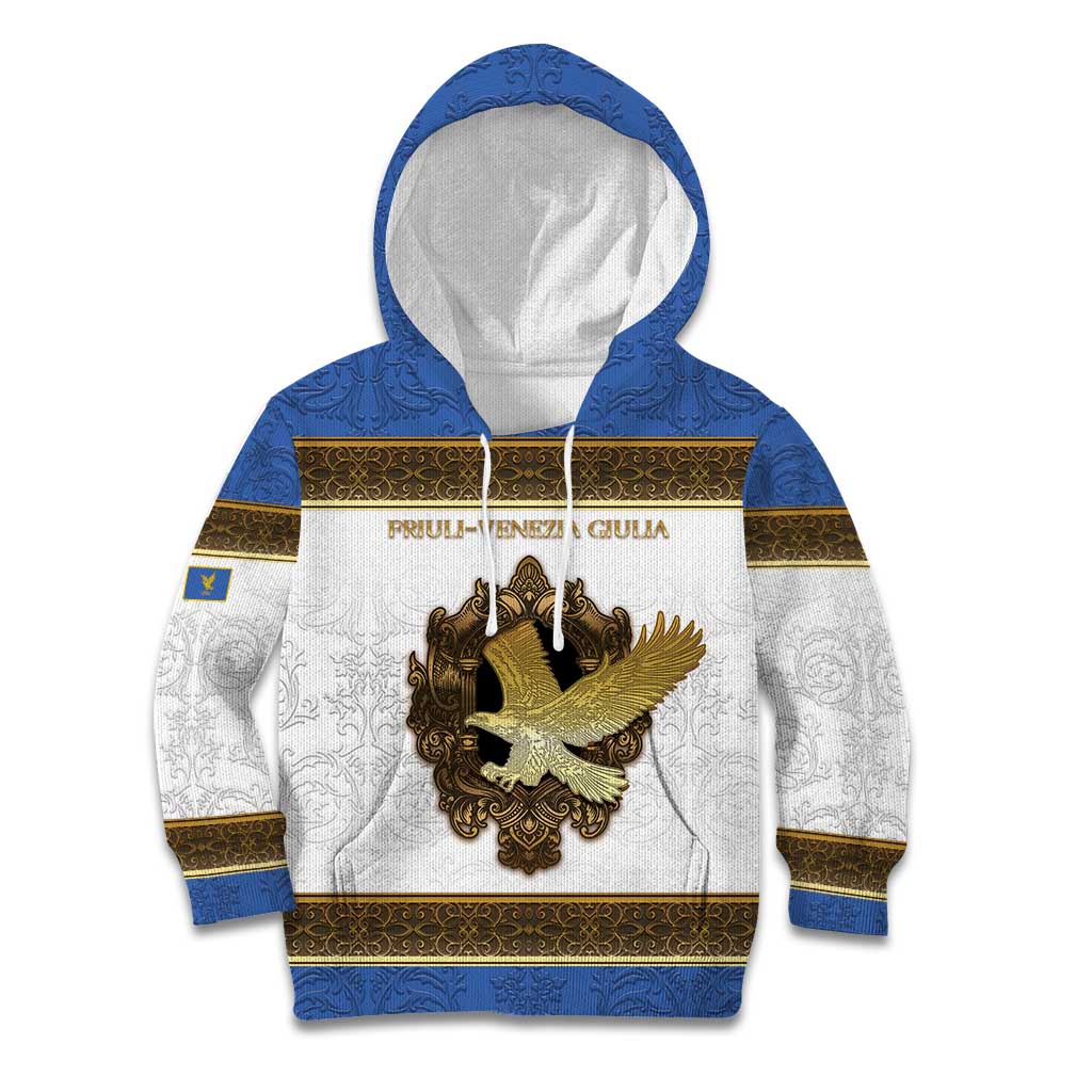 Personalized Italy Friuli-Venezia Giulia Kid Hoodie Golden Eagle With Baroque Patterns