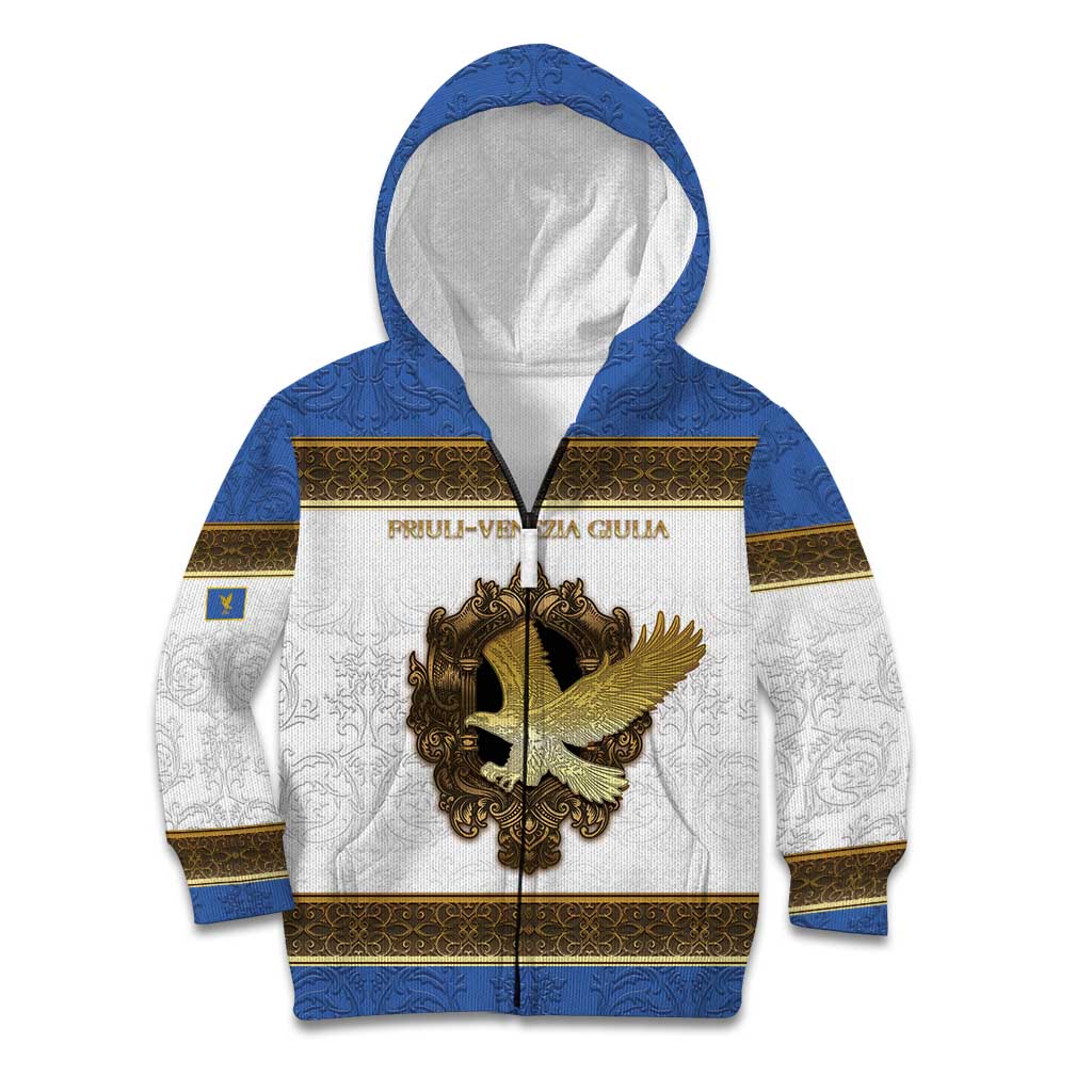 Personalized Italy Friuli-Venezia Giulia Kid Hoodie Golden Eagle With Baroque Patterns