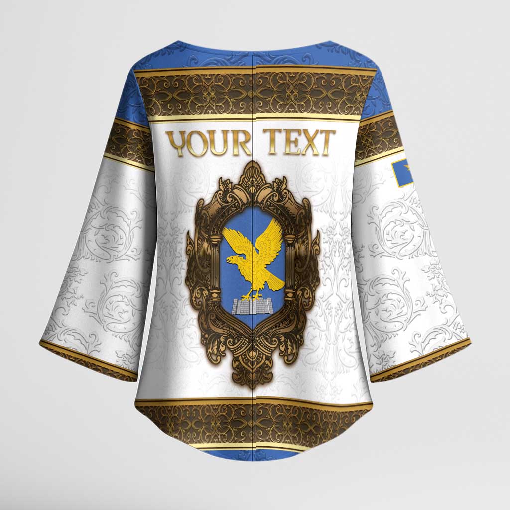 Personalized Italy Friuli-Venezia Giulia Kimono Sleeve Blouse Golden Eagle With Baroque Patterns