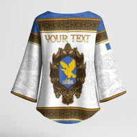 Personalized Italy Friuli-Venezia Giulia Kimono Sleeve Blouse Golden Eagle With Baroque Patterns