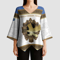 Personalized Italy Friuli-Venezia Giulia Kimono Sleeve Blouse Golden Eagle With Baroque Patterns