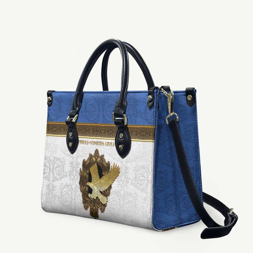 Italy Friuli-Venezia Giulia Leather Bag Golden Eagle With Baroque Patterns