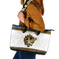 Italy Friuli-Venezia Giulia Leather Tote Bag Golden Eagle With Baroque Patterns