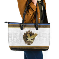 Italy Friuli-Venezia Giulia Leather Tote Bag Golden Eagle With Baroque Patterns