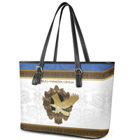 Italy Friuli-Venezia Giulia Leather Tote Bag Golden Eagle With Baroque Patterns