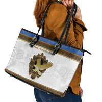 Italy Friuli-Venezia Giulia Leather Tote Bag Golden Eagle With Baroque Patterns