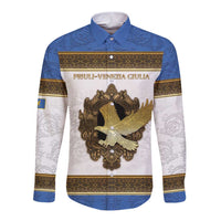 Personalized Italy Friuli-Venezia Giulia Long Sleeve Button Shirt Golden Eagle With Baroque Patterns