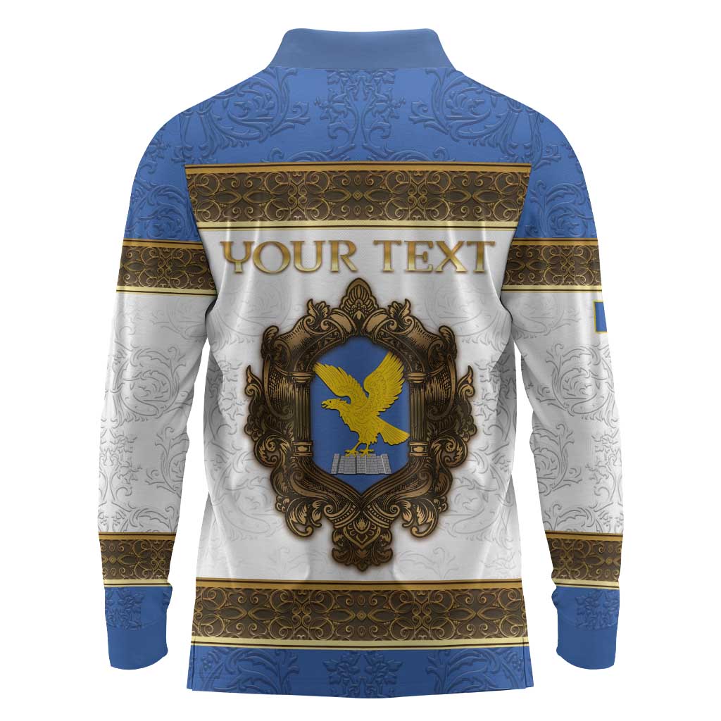 Personalized Italy Friuli-Venezia Giulia Long Sleeve Polo Shirt Golden Eagle With Baroque Patterns